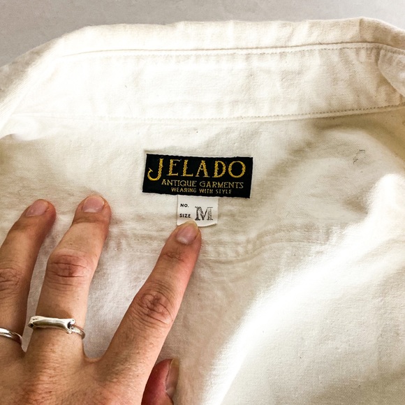 VINTAGE Jellado white Japanese cotton button down shirt - Picture 4 of 4
